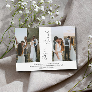 Elegant Modern Elegant 4 foto's bruiloft Kaart