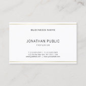 Elegant Modern Elegant Goud Slank Professioneel Lu Visitekaartje (Voorkant)