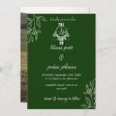 elegant Modern emerald green bruiloft in Kaart (Voorkant / Achterkant)