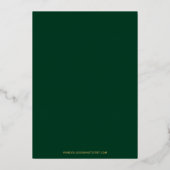 Elegant Modern Emerald Green Gold Monogram Weddens Folie Uitnodiging (Achterkant)