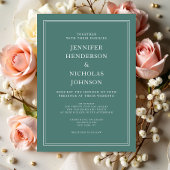 Elegant Modern Emerald Green Wedding Kaart