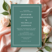 Elegant Modern Emerald Green Wedding Kaart