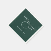 Elegant Modern Emerald Green Wedding Servet (Hoek)