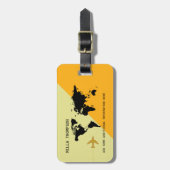 Elegant, modern en geometrisch reisgeel bagagelabel (Voorkant verticaal)