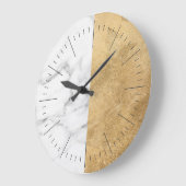 Elegant modern en minimaal goud en witte grijze ma grote klok (Hoek)