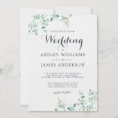Elegant Modern Eucalyptus Foliage Bruiloft Kaart (Voorkant)