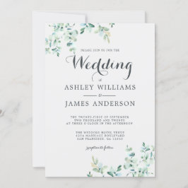 Elegant Modern Eucalyptus Foliage Bruiloft Kaart