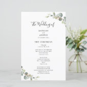 elegant modern Eucalyptus greenery bruiloft-progra (Staand voorkant)