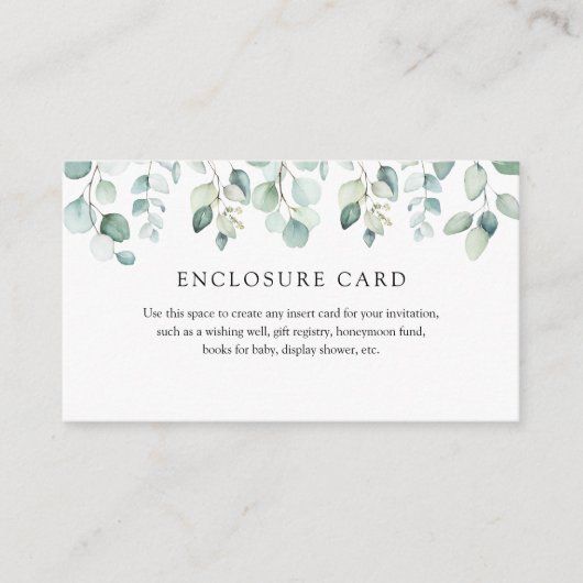 Elegant Modern Eucalyptus Greenery Informatiekaartje (Voorkant)