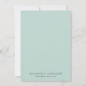 Elegant modern eucalyptus greenery simpele bruilof save the date (Achterkant)