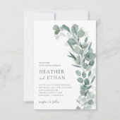 Elegant Modern Eucalyptus Greenery Wedding Kaart (Voorkant)