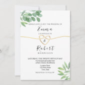 Elegant Modern Eucalyptus Greenery Wedding Kaart (Voorkant)