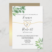 Elegant Modern Eucalyptus Greenery Wedding Kaart (Voorkant / Achterkant)