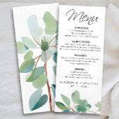 Elegant Modern Eucalyptus Groen Bruiloft Menu