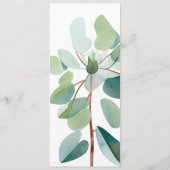 Elegant Modern Eucalyptus Groen Bruiloft Menu (Achterkant)
