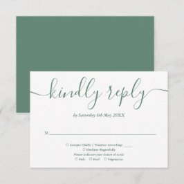 Elegant Modern Eucalyptus Groen Schrift RSVP Kaartje