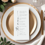 Elegant Modern Evenement of Huwelijksreceptie Menu<br><div class="desc">Verhoog uw speciale gelegenheid met onze Elegant Modern Event / Wedding Reception Menu Kaart. Deze menukaart is zorgvuldig ontworpen om verfijning en eigentijdse flair te combineren en is de perfecte aanvulling op uw verfijnde evenementensesthetiek.</div>