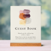 Elegant Modern Fall Leaves bruiloft gastenboek Acryl Bord (Neutraal)