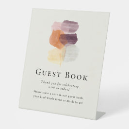 Elegant Modern Fall Leaves bruiloft gastenboek Reclamebord Met Voetstuk