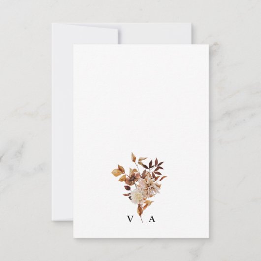 Elegant Modern Fall Wedding Kaart (Achterkant)