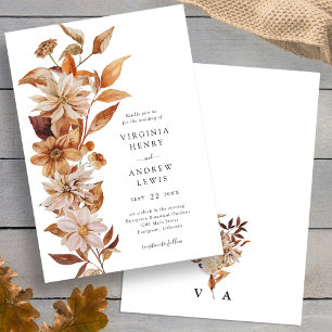 Elegant Modern Fall Wedding Kaart