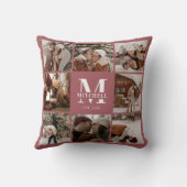 Elegant Modern Familie Foto Collage Pas getrouwd G Kussen (Achterkant)