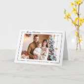 Elegant modern familie kerst Wenskaart Kaart (Gele Bloem)