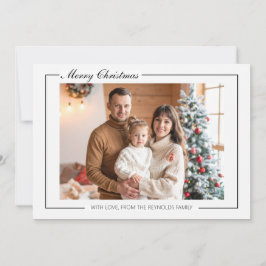 Elegant Modern Family Flat Christmas Greeting Card Bedankkaart