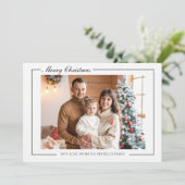 Elegant Modern Family Flat Christmas Greeting Card Bedankkaart (Staand voorkant)