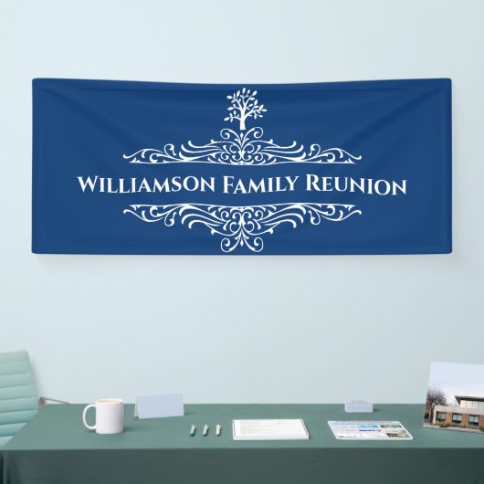 Elegant modern Family Tree Monogram Event Spandoek (Beurs)