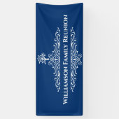 Elegant modern Family Tree Monogram Event Spandoek (Verticaal)