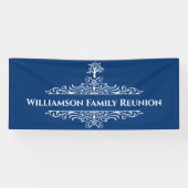 Elegant modern Family Tree Monogram Event Spandoek (Horizontaal)