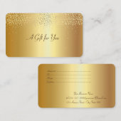 Elegant Modern Faux Gold Confetti Kortingskaartje (Voorkant / Achterkant)