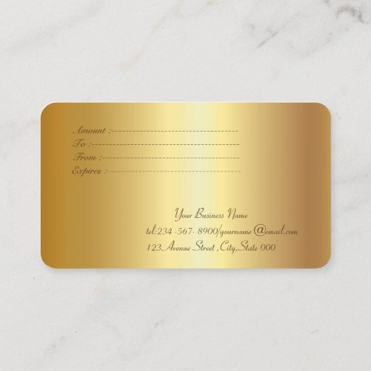 Elegant Modern Faux Gold Confetti Kortingskaartje (Achterkant)