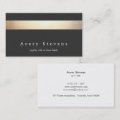 Elegant modern Faux Gold en Black Striped Visitekaartje (Voorkant / Achterkant)