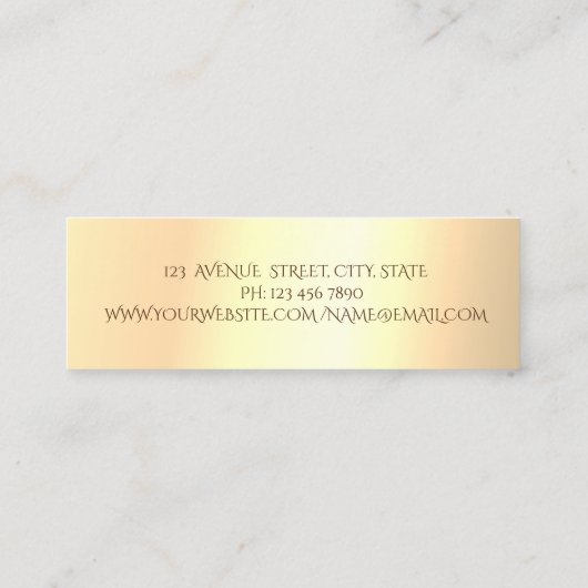 Elegant modern, Faux Gold, leder look Mini Visitekaartje (Achterkant)