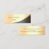 Elegant modern, Faux Gold, leder look Mini Visitekaartje (Voorkant / Achterkant)