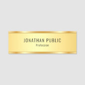 Elegant Modern Faux Gold Metallic look Sjabloon Naamplaatje (Voorkant)