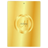 Elegant Modern Faux Gold Monogram Sjabloon Klembord (Achterkant)