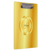 Elegant Modern Faux Gold Monogram Sjabloon Klembord (Rechts)