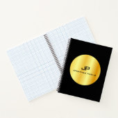 Elegant Modern Faux Gold Monogram Sjabloon Notitieboek (Binnen)