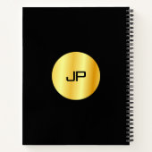 Elegant Modern Faux Gold Monogram Sjabloon Notitieboek (Achterkant)
