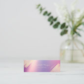 Elegant Modern, Faux Gold Stripes Mini Visitekaartje (Staand voorkant)