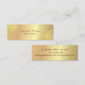Elegant Modern, Faux Gold, Stripes Mini Visitekaartje (Voorkant / Achterkant)
