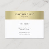 Elegant Modern Faux Gold Wit Minimalistische Sjabl Visitekaartje (Achterkant)