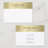 Elegant Modern Faux Gold Wit Minimalistische Sjabl Visitekaartje (Voorkant / Achterkant)
