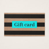 Elegant Modern Faux Kraft Black Turquoise Stripes Visitekaartje (Voorkant)