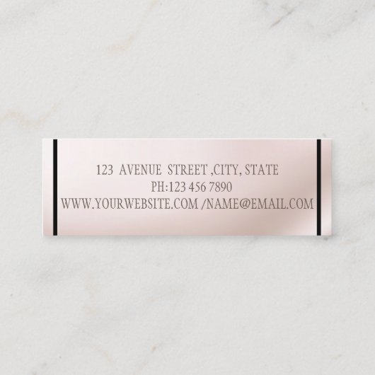 Elegant Modern, Faux Lashes, Makeup Artist Mini Visitekaartje (Achterkant)