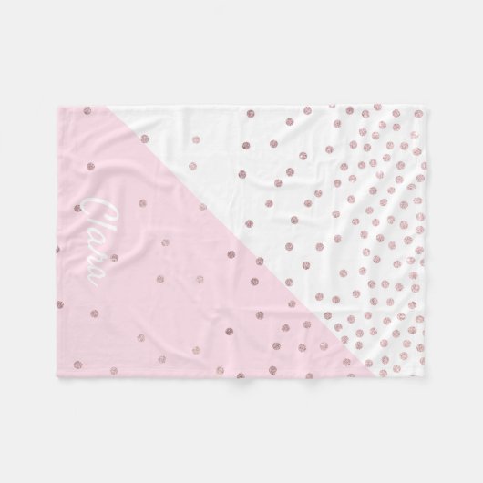 Elegant modern faux roos gold glitter confetti fleece deken (Voorkant (Horizontaal))