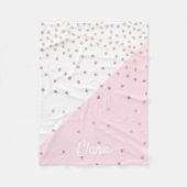 Elegant modern faux roos gold glitter confetti fleece deken (Voorkant)